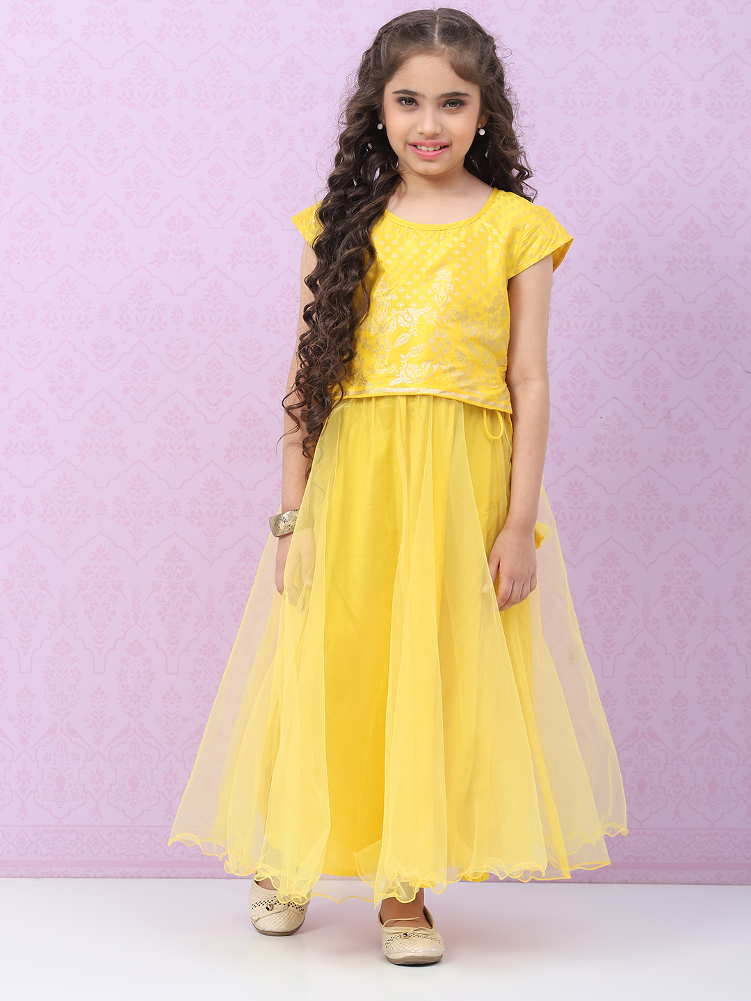 Yellow Viscose Lehenga Set image number 0