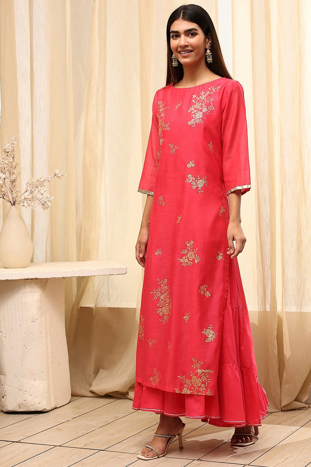 Black Poly Chanderi  Dress image number 3
