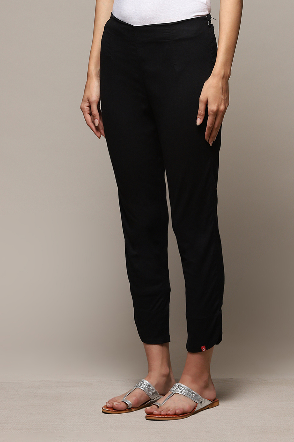 Grey Viscose Blend Pant image number 2