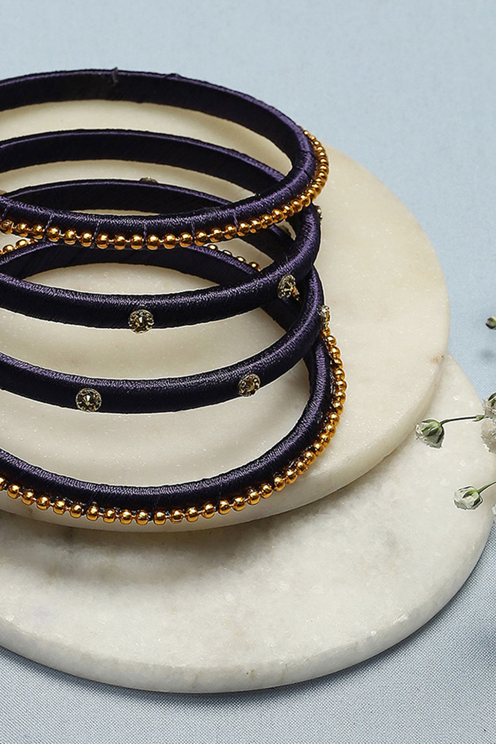 Blue Plastic & Thread Bangles image number 1