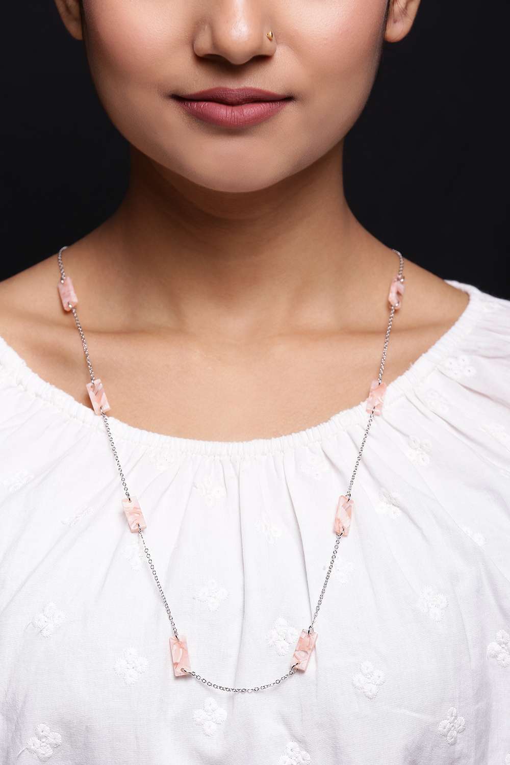 Rhodium Festive Eye Glass Chain image number 1