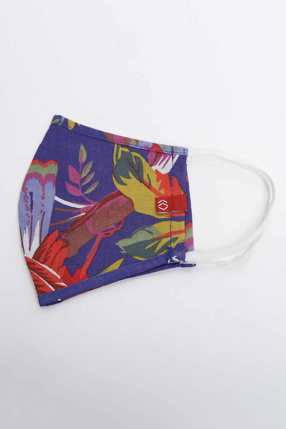 Blue Cotton Kids Printed Face Mask image number 1