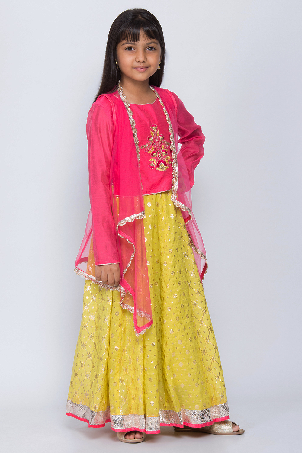 Pink And yellow Lehenga Set image number 2