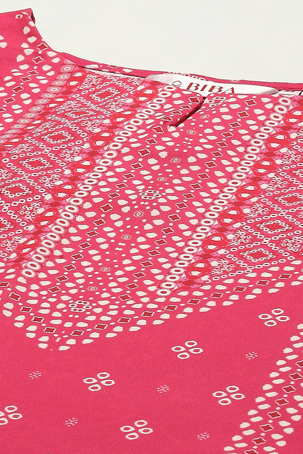 Deep Fuchsia Polyester Straight Printed Kurti image number 1