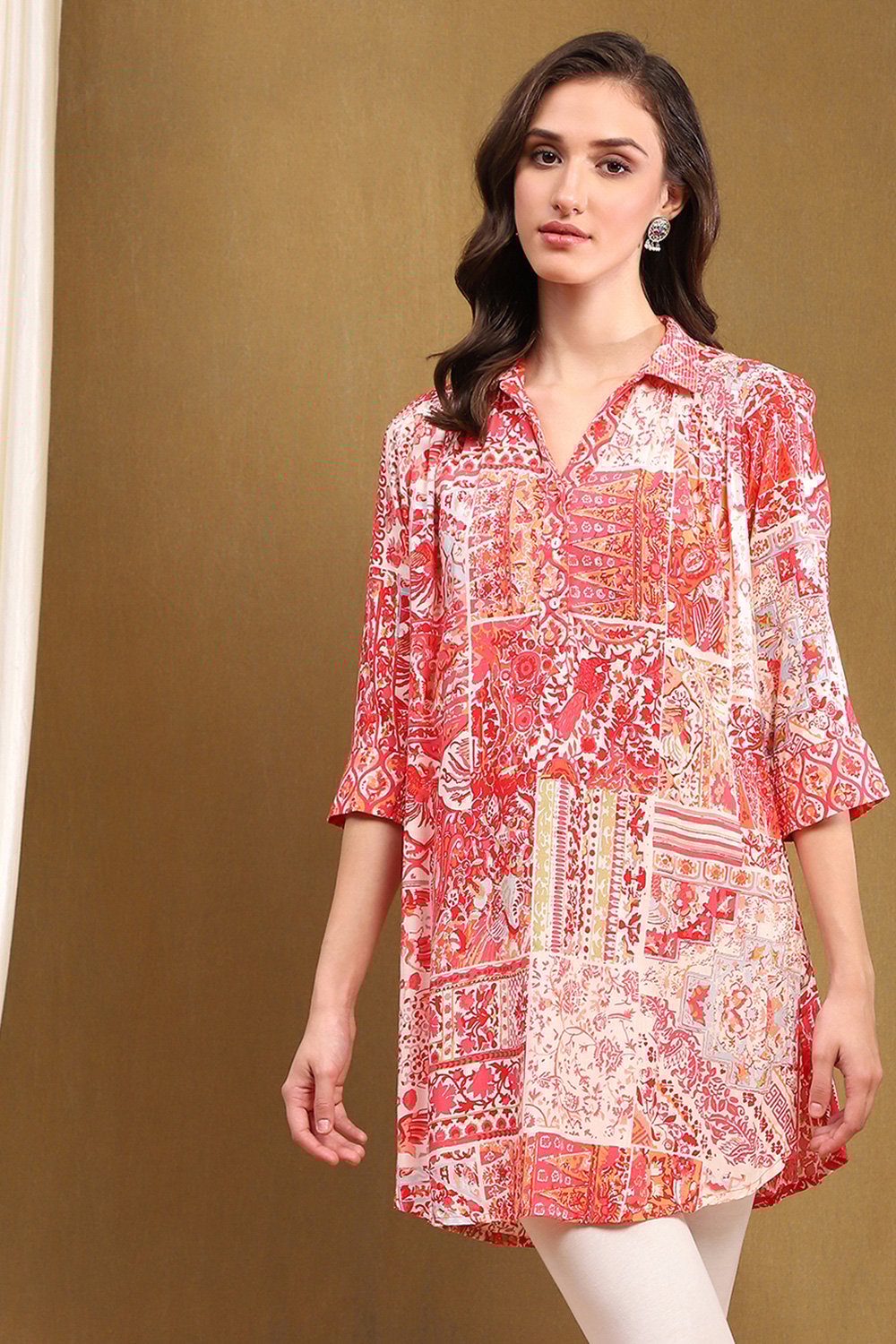 Fuchsia Viscose Straight Kurti image number 5
