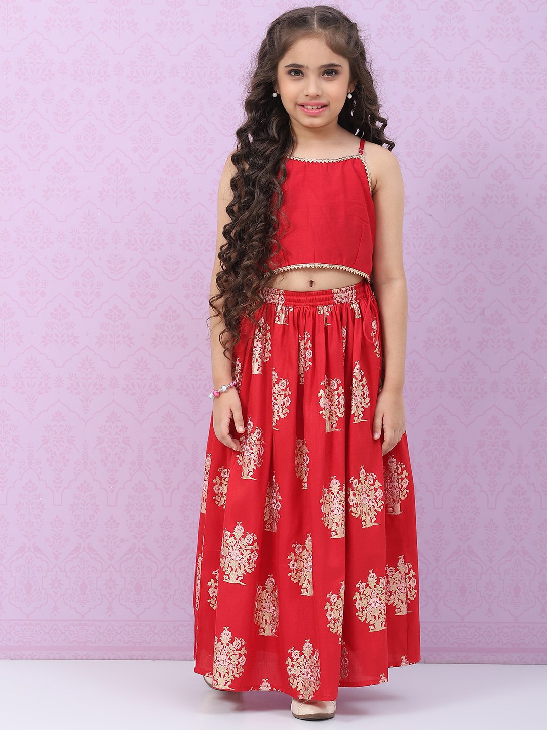 Red Art Silk Lehenga Set image number 0