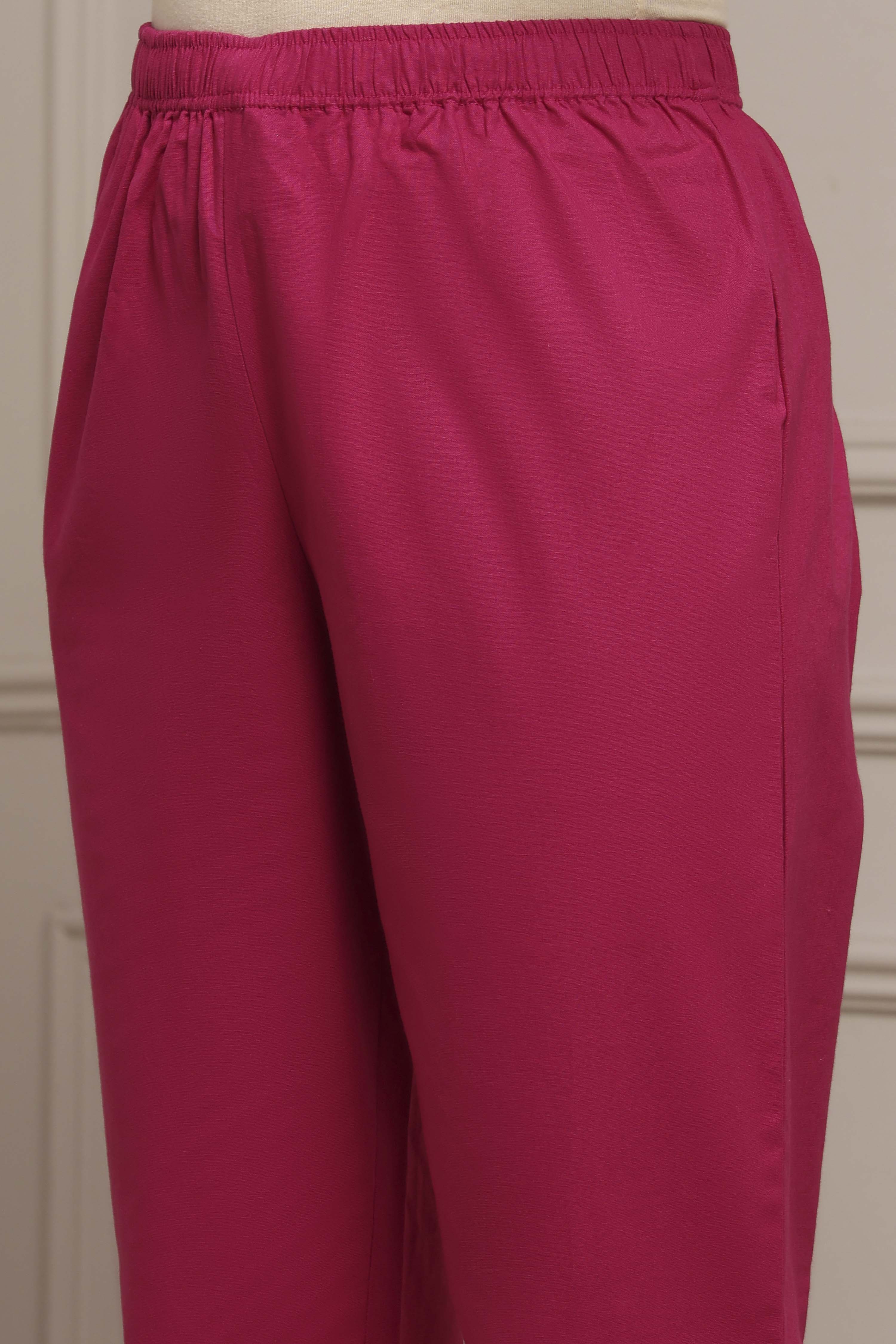 Blue Cotton Slim Pants image number 1
