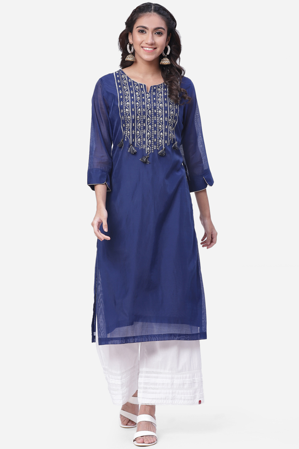 Blue Art Silk Kurta image number 0