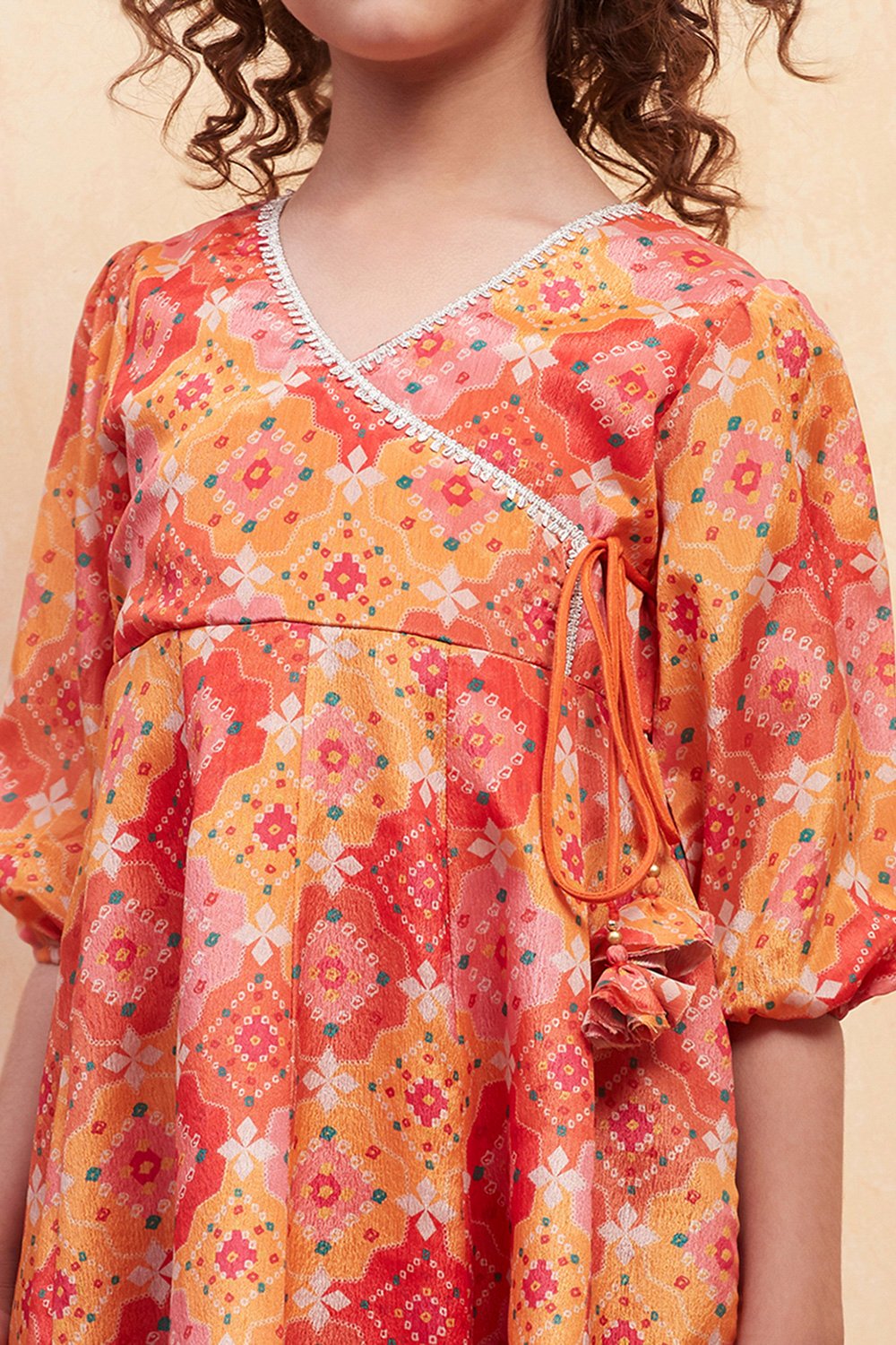Coral Pink Polyester Flared Suit Set image number 1