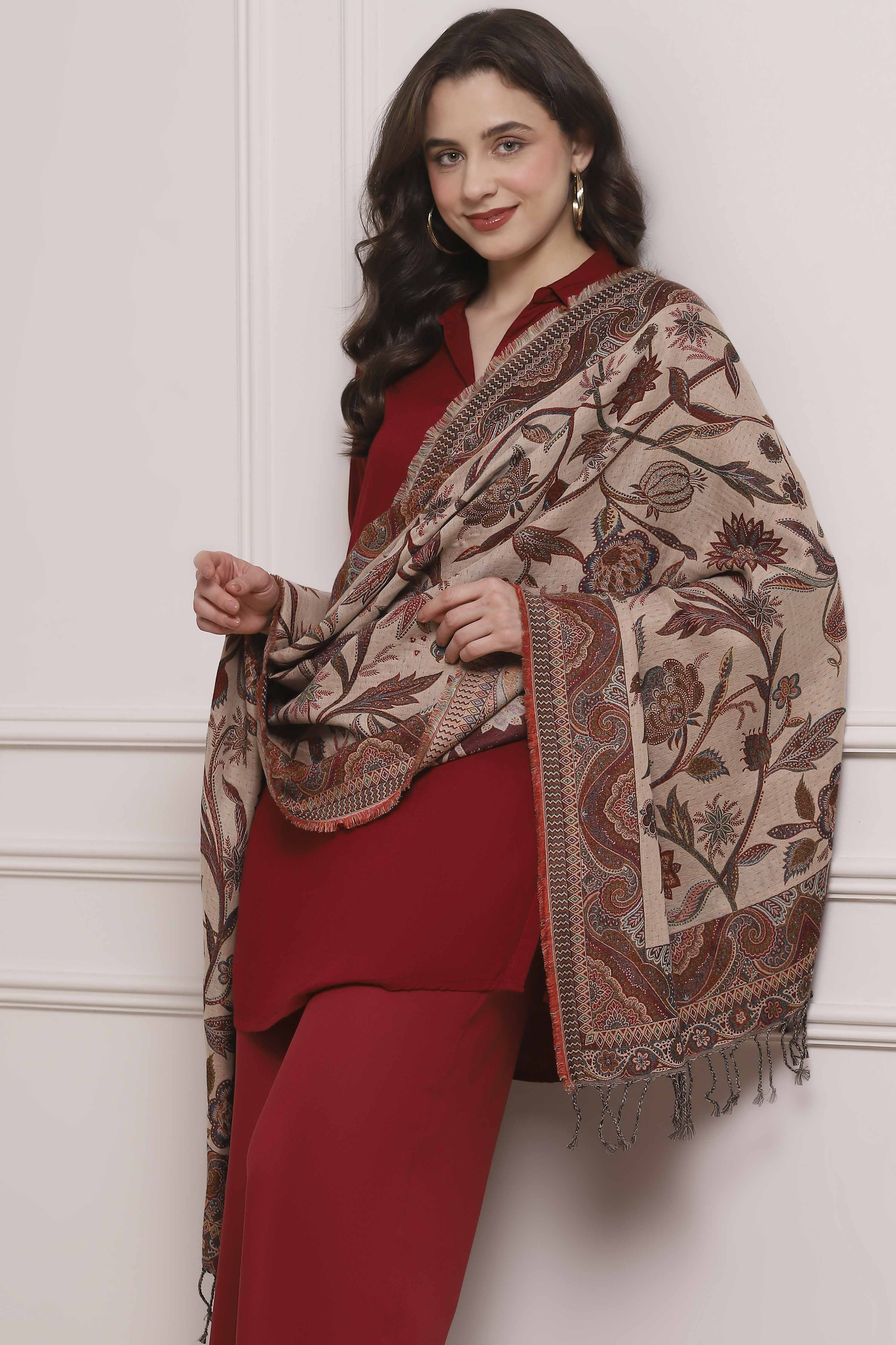 Black Cotton Blend Yarndyed Stole image number 0