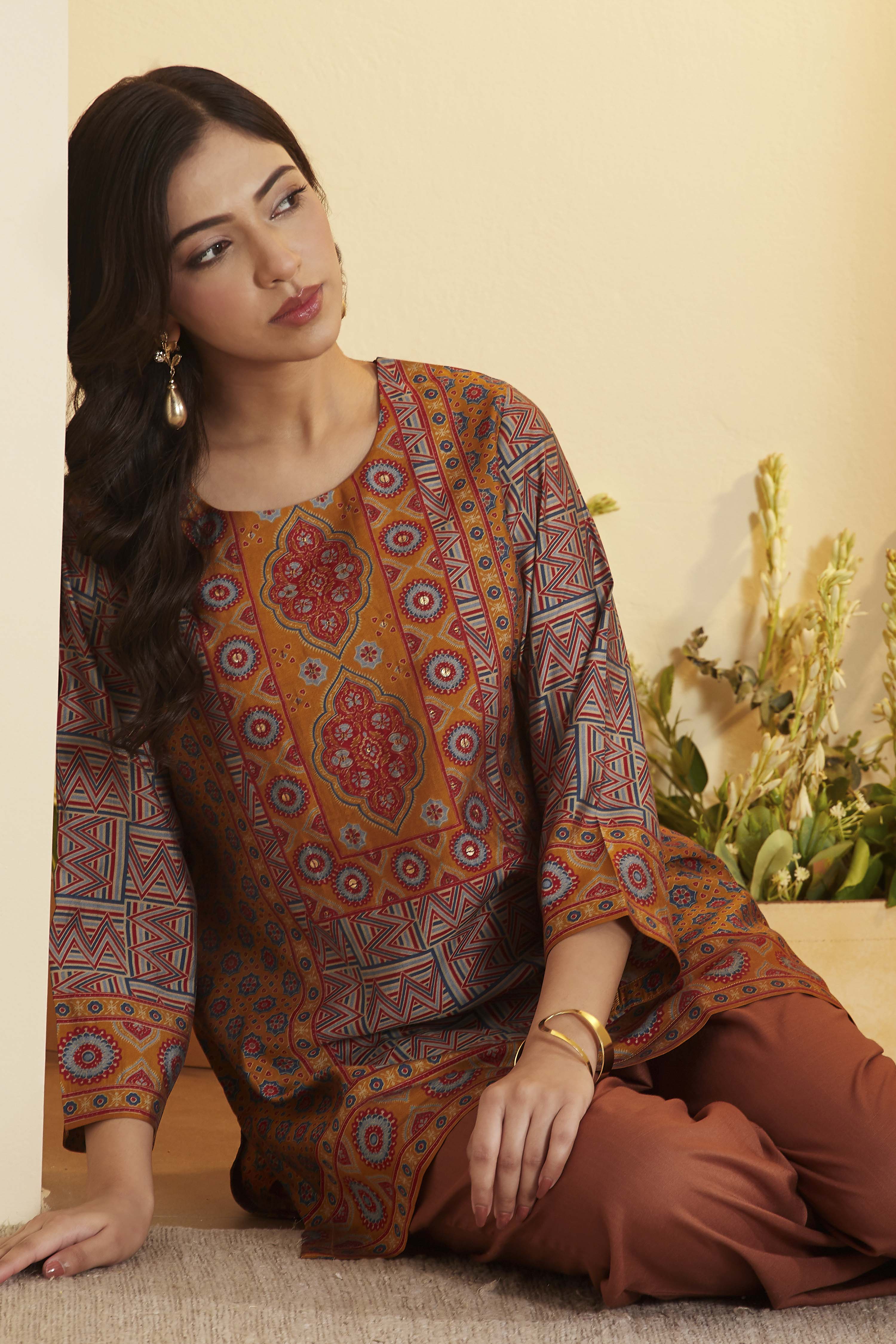 Blue Viscose Blend Straight Kurta image number 0