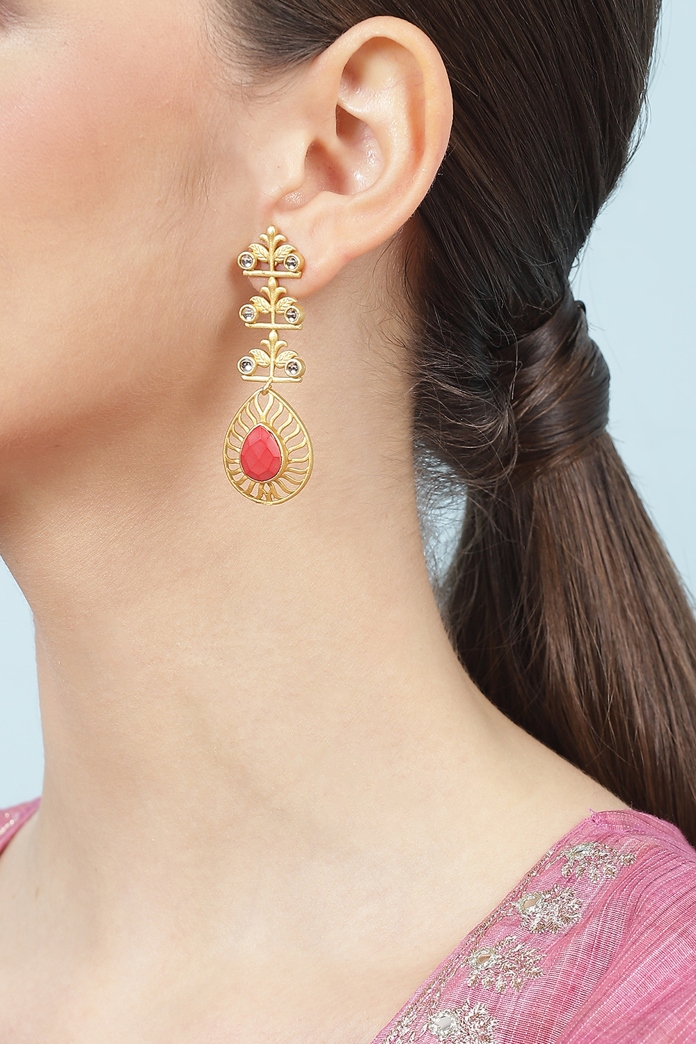 Red Dangler Earrings image number 1