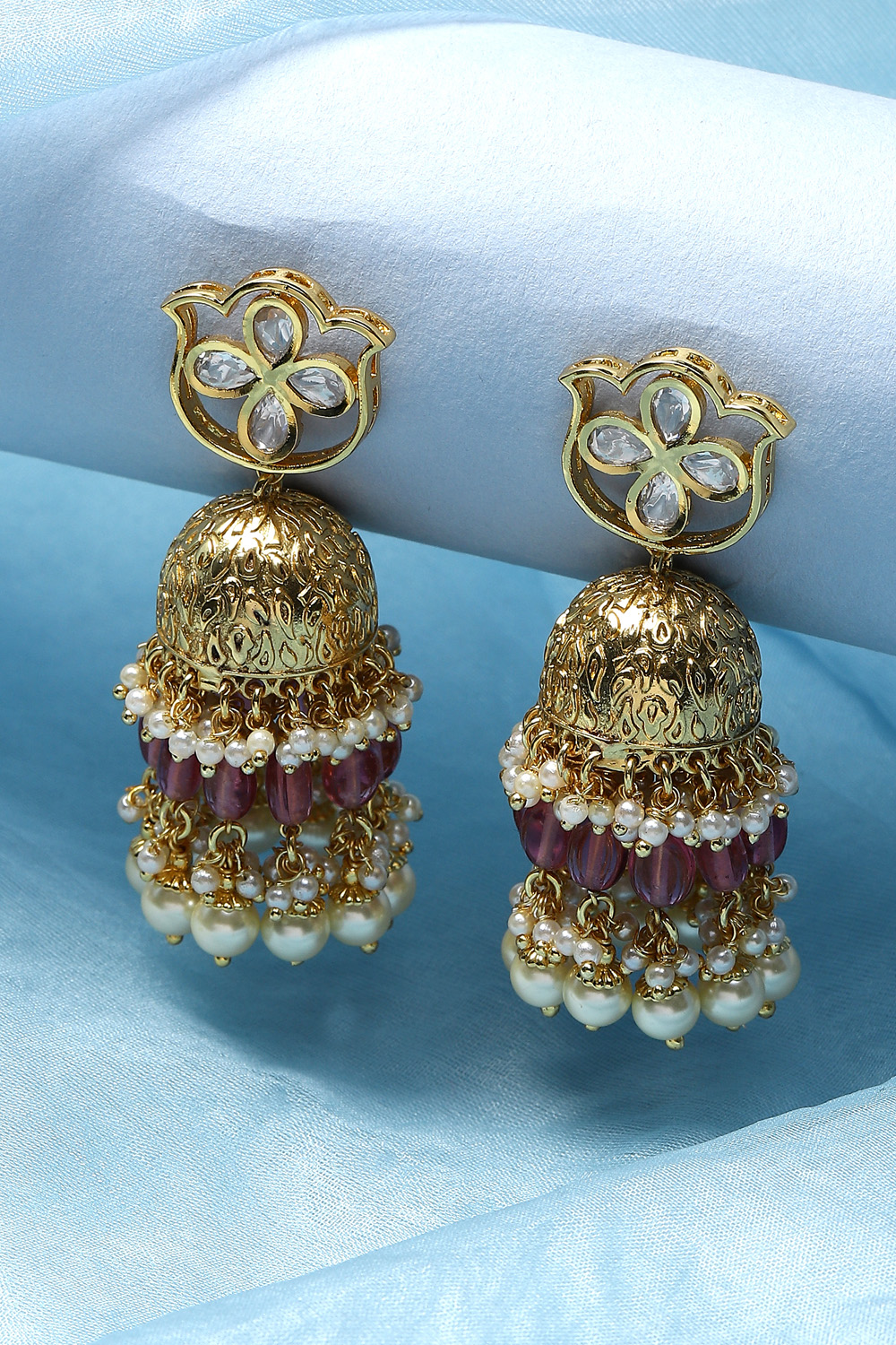 Gold Oxidised Jhumkis image number 3