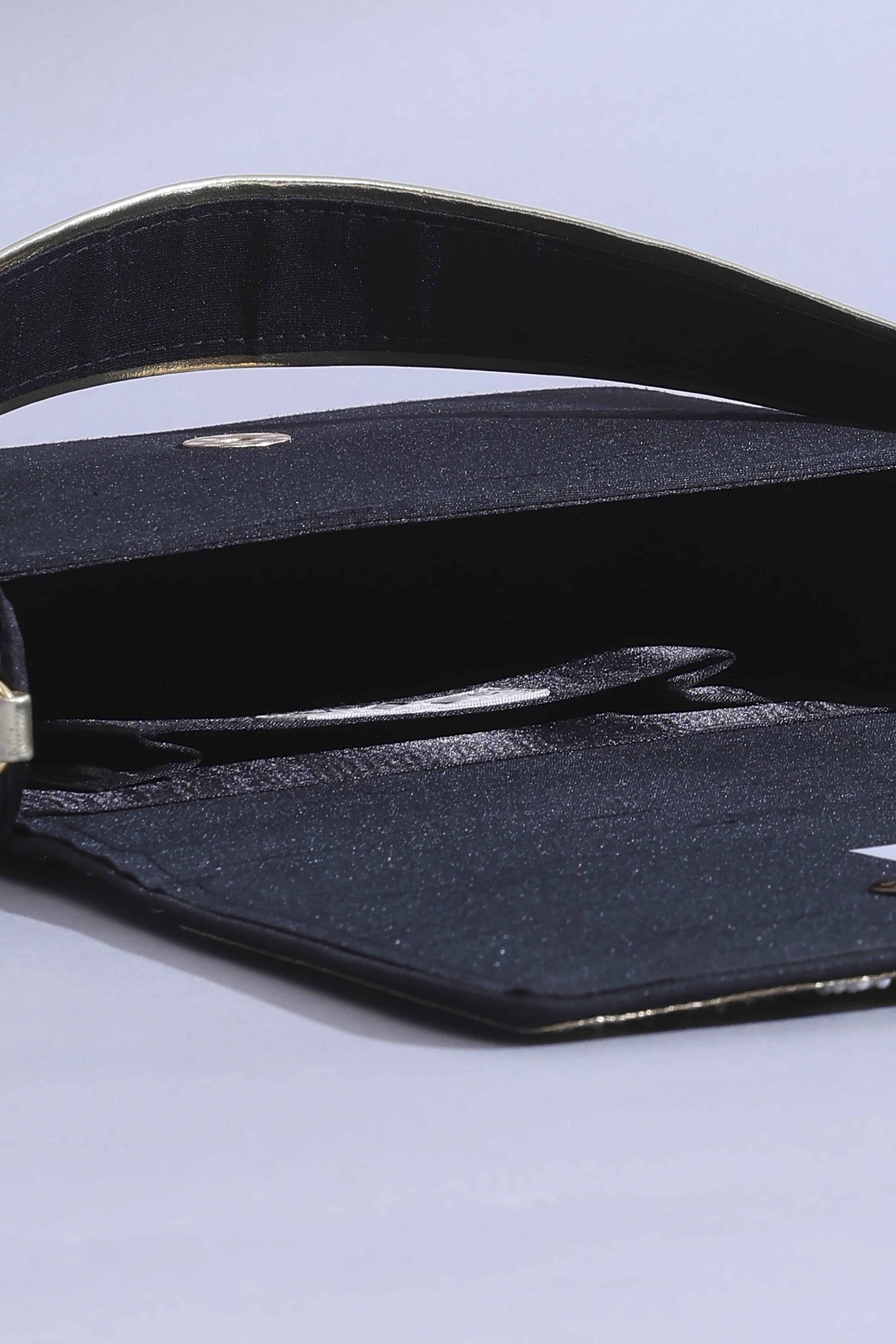 Black Polycotton Seqin Embroidery Shoulder Bag image number 6