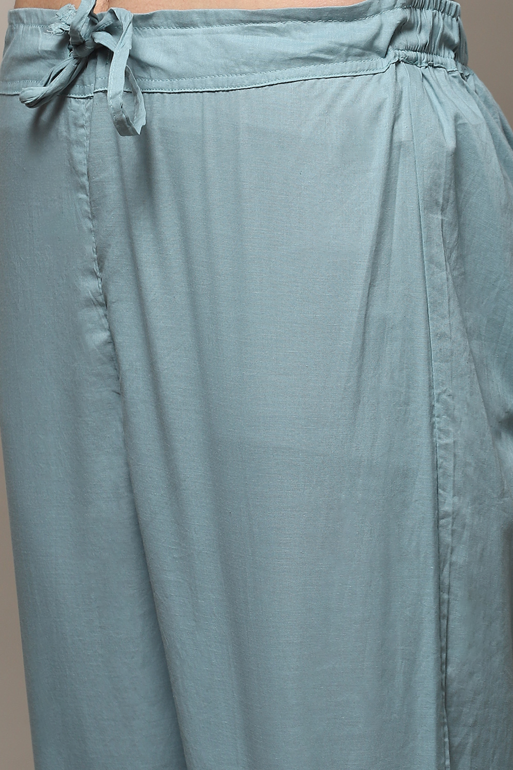 Powder Blue Art Silk Straight Kurta Regular Pants Suit Set image number 2