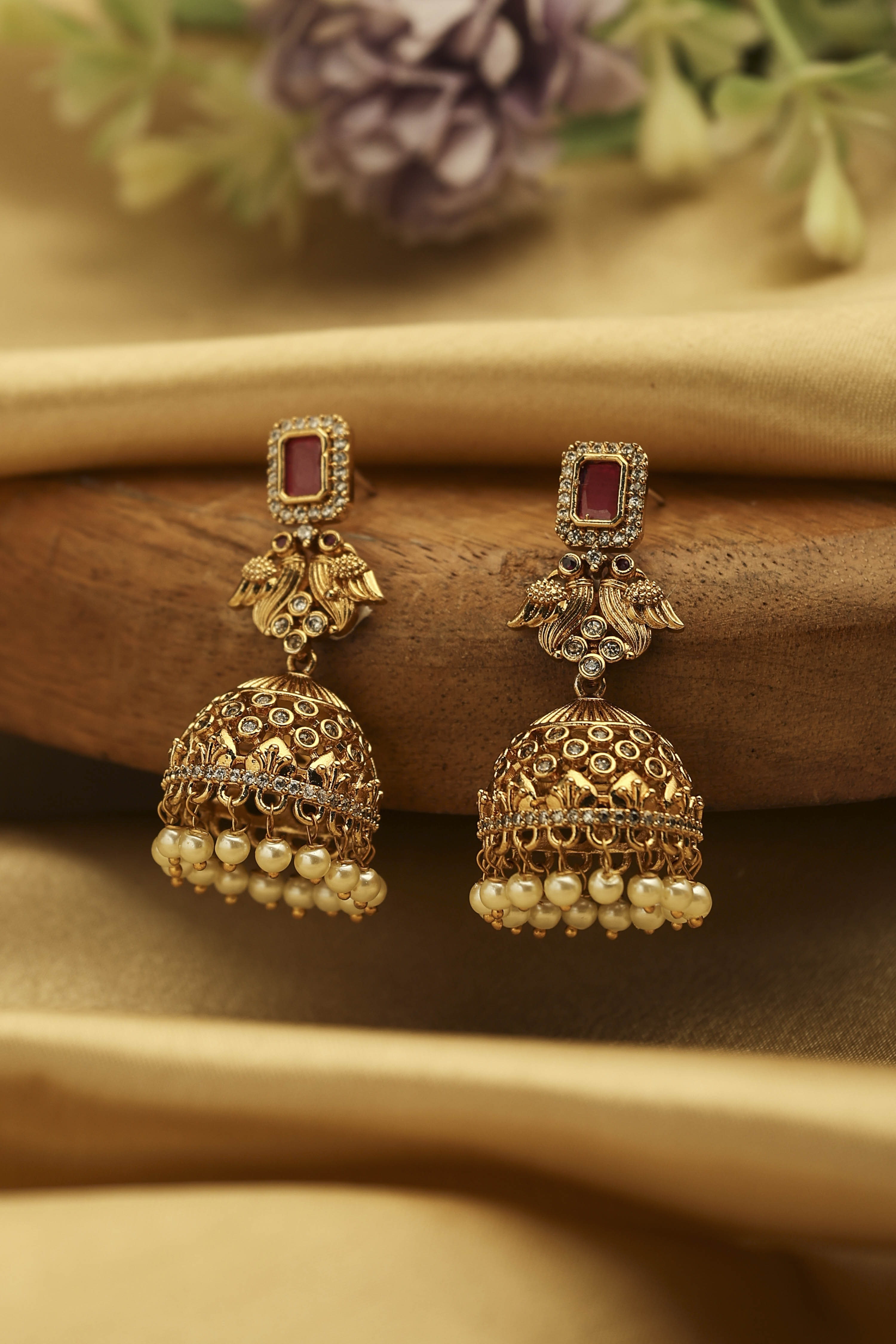 Multicolor Brass Jhumka image number 0