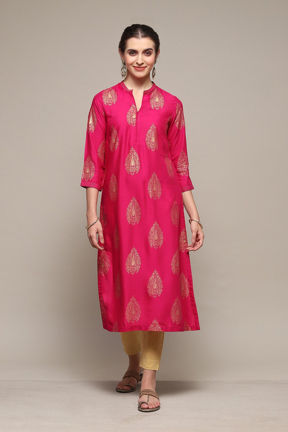 Bery LIVA Straight Printed Kurta image number 5