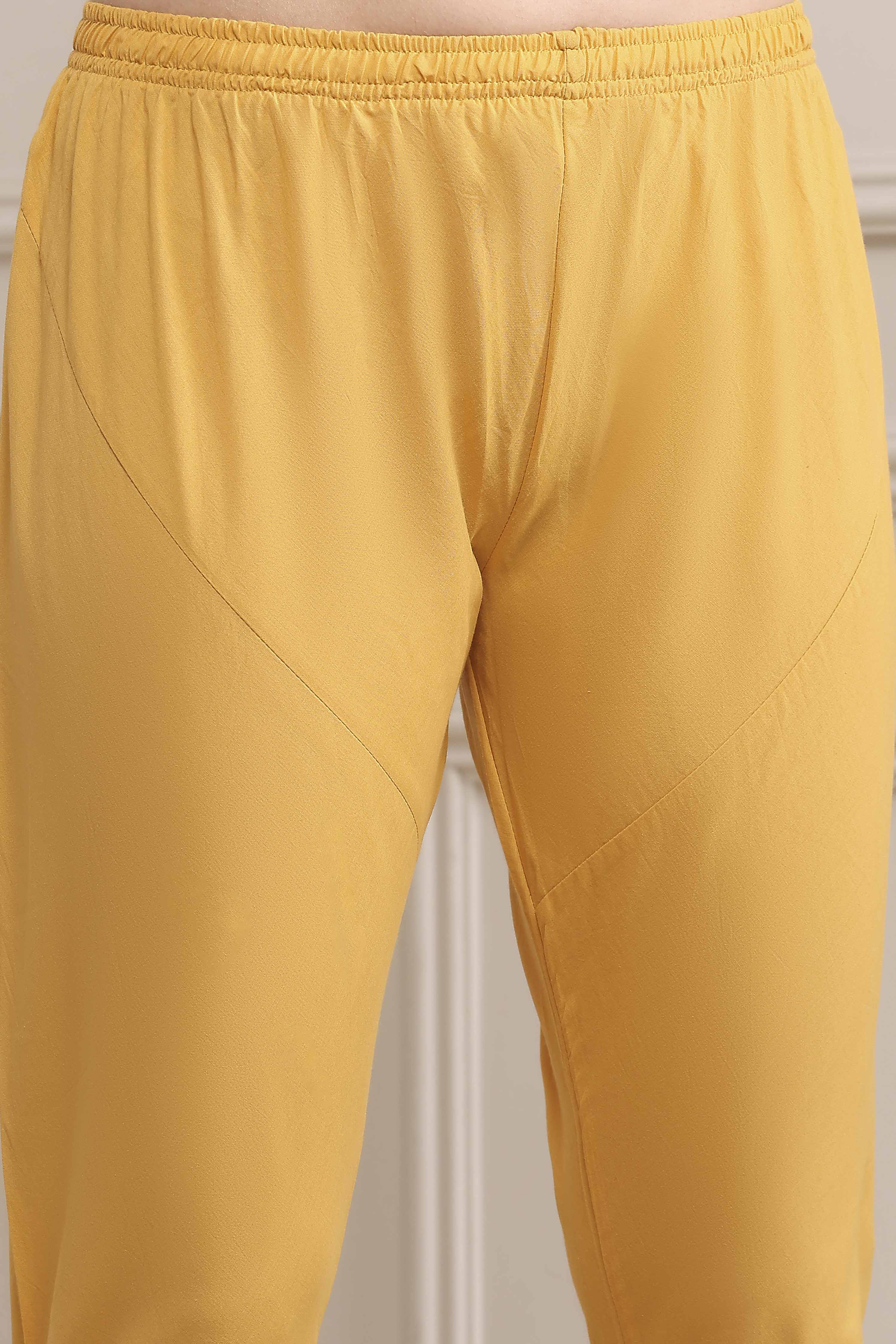 Beige Cotton Printed Anarkali Suit Set image number 2