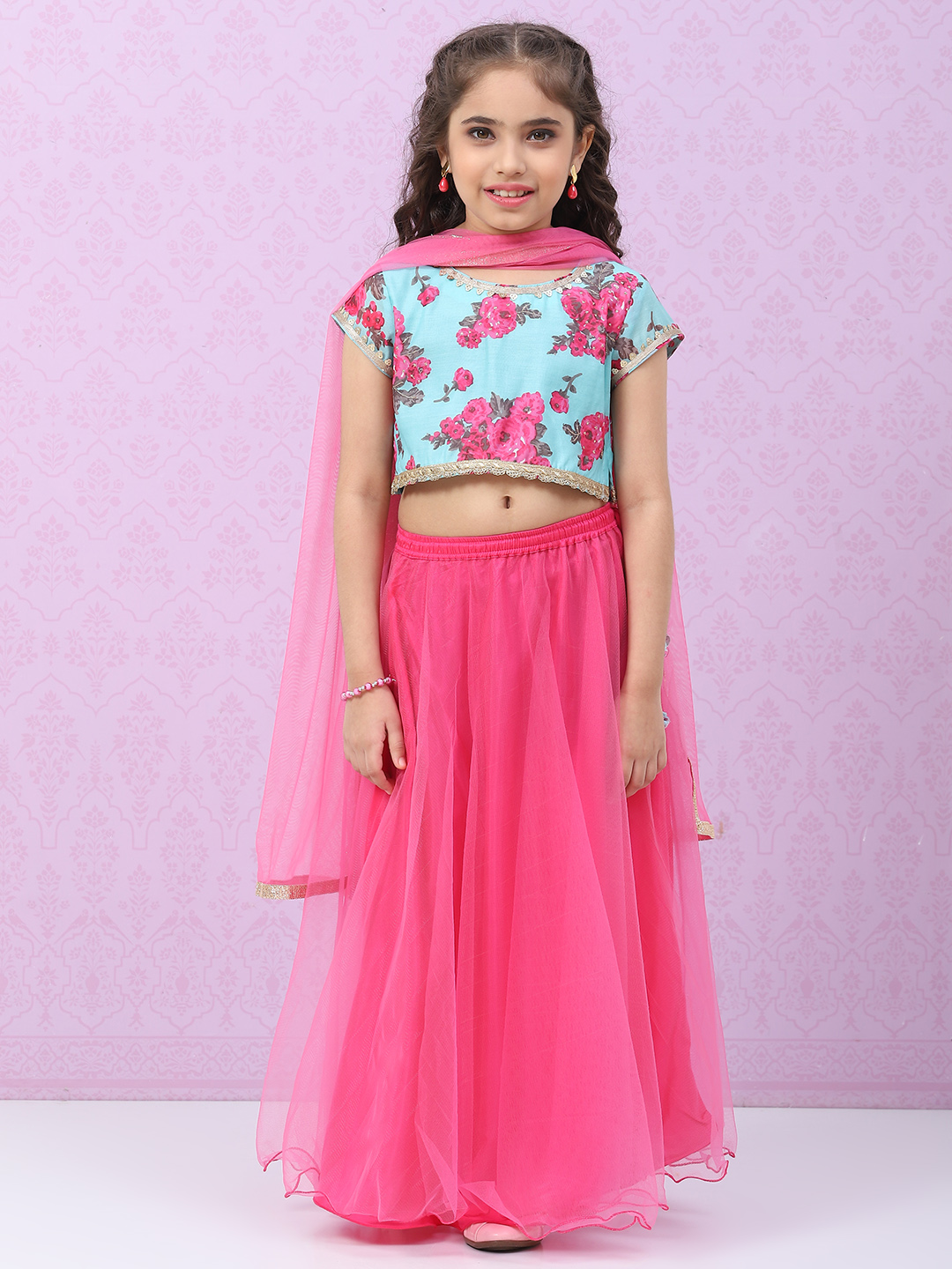 Pink Art Silk Lehenga Set image number 0