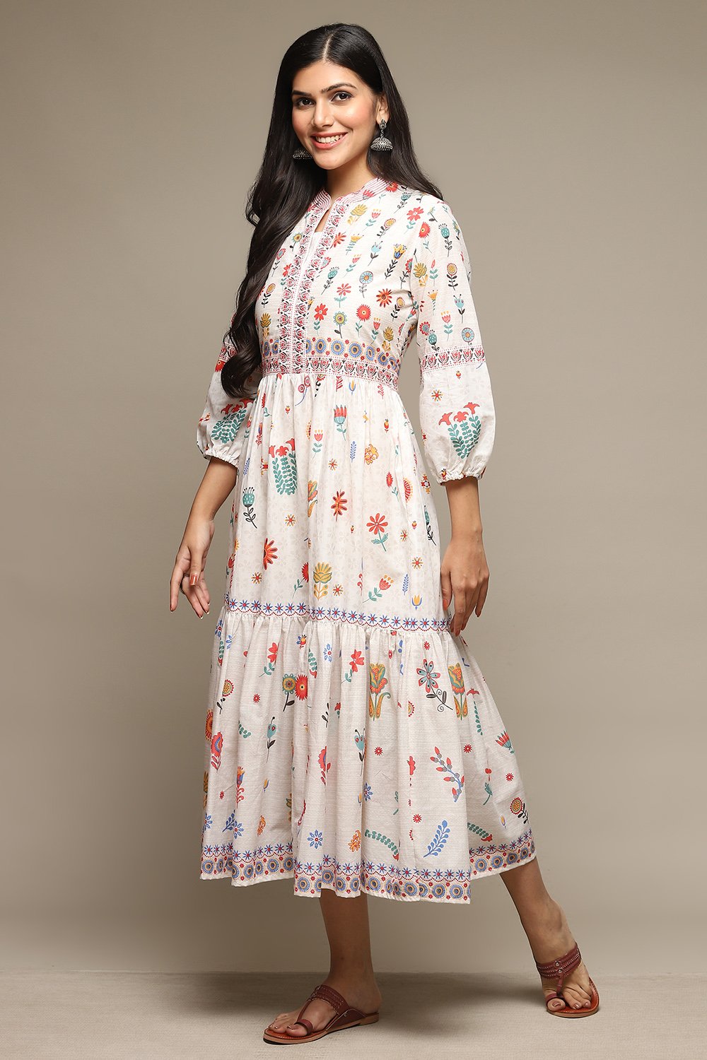 Black Cotton Straight Printed Kurta image number 2