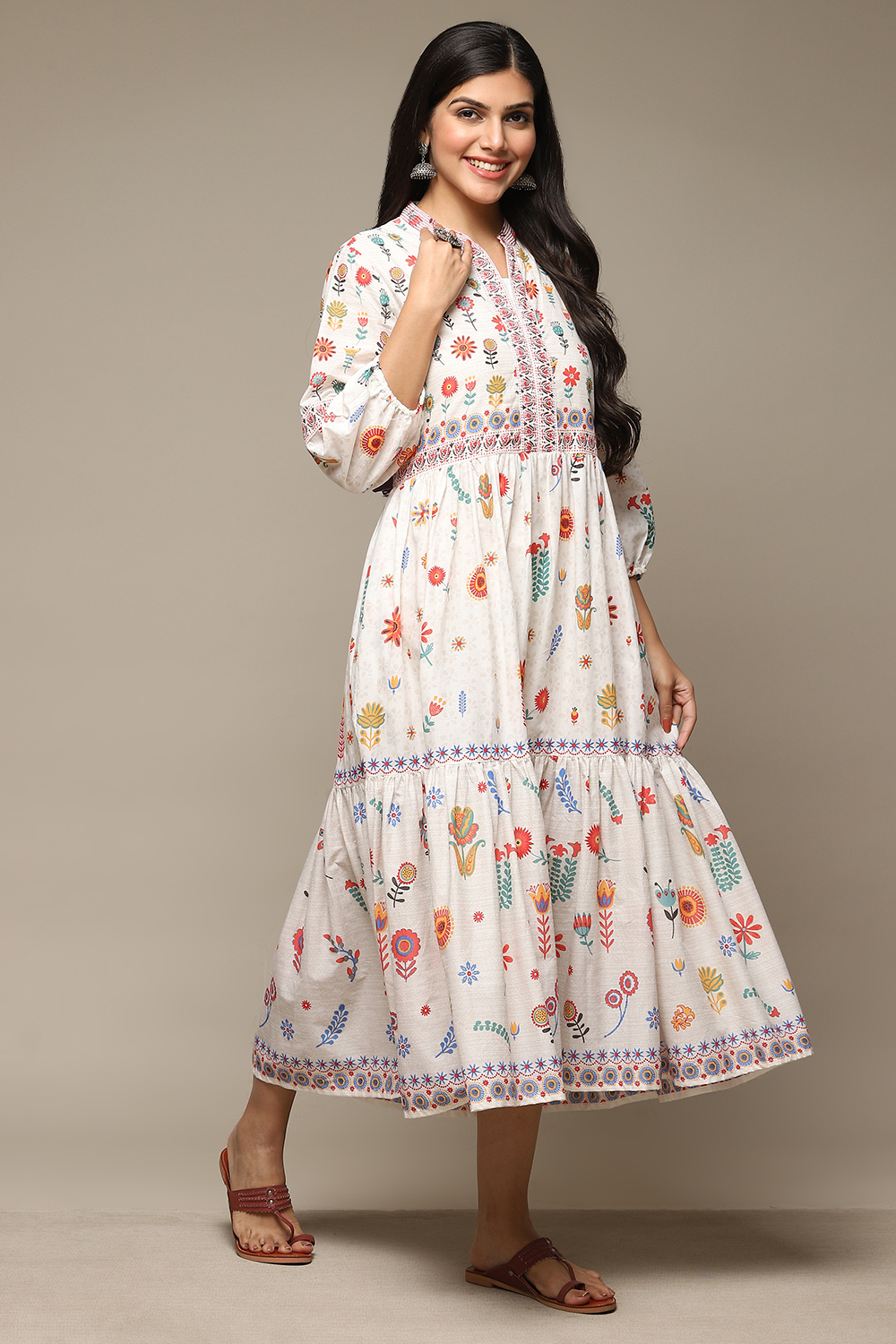 Black Cotton Straight Printed Kurta image number 4