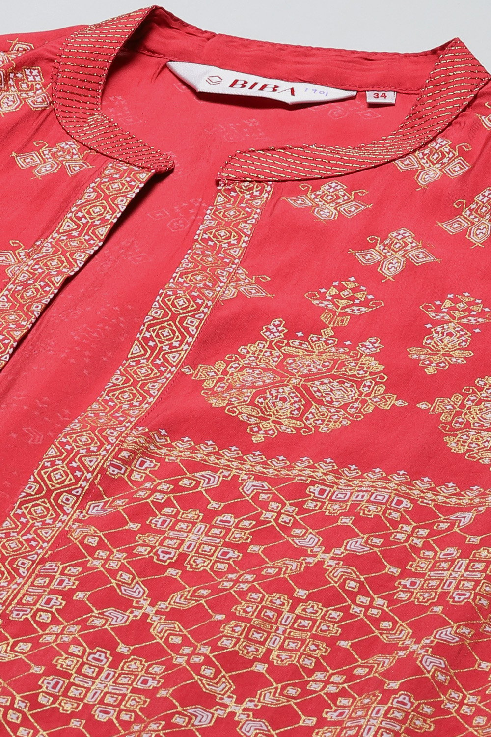 Pink Viscose Straight Printed 3 Piece Set image number 1