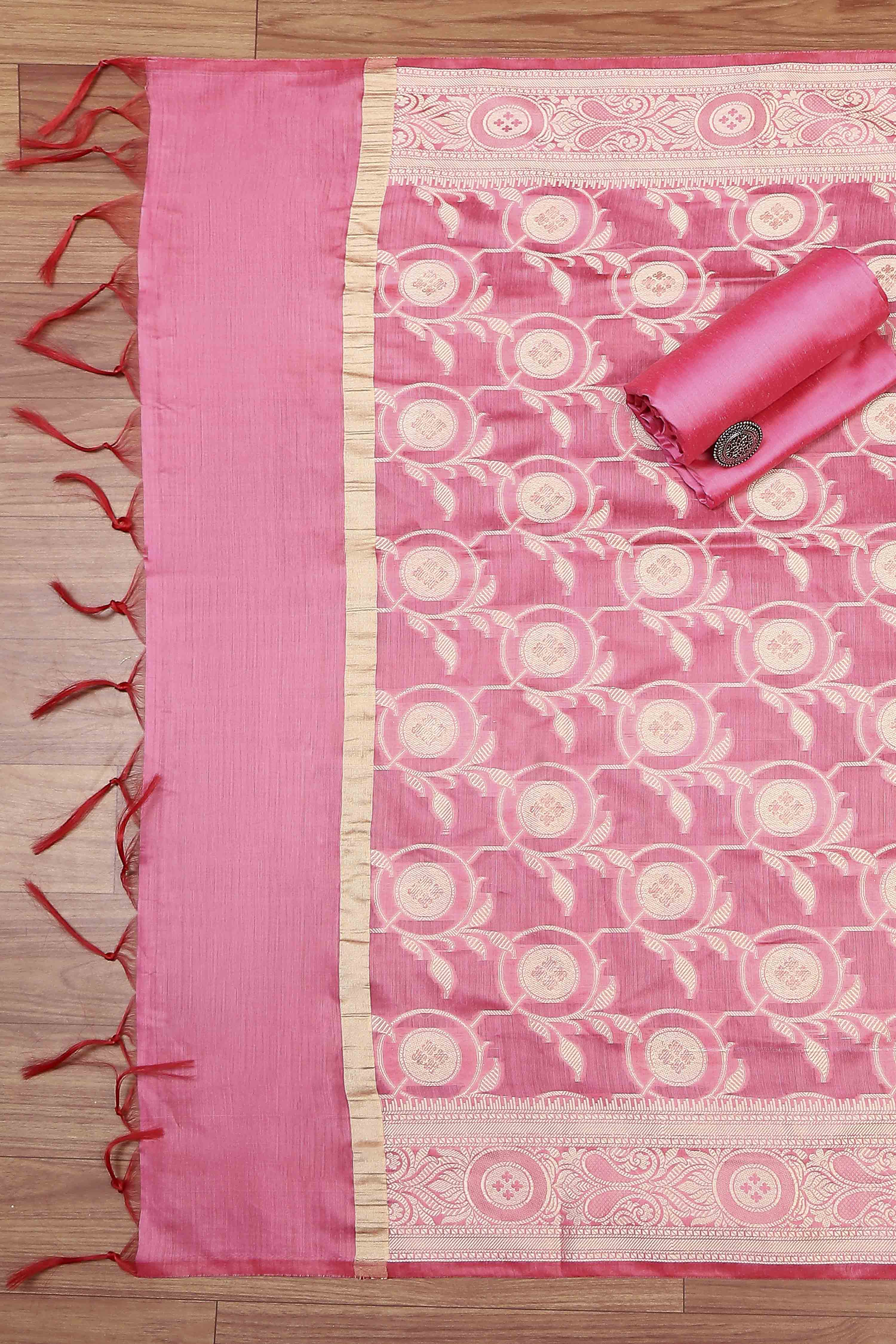 Blue Cotton Printed Embroidered Unstitched Suit Set image number 3