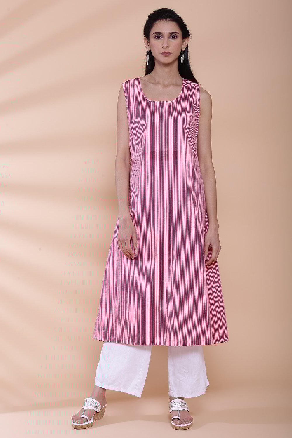 Blue Cotton Tiered Kurta image number 7