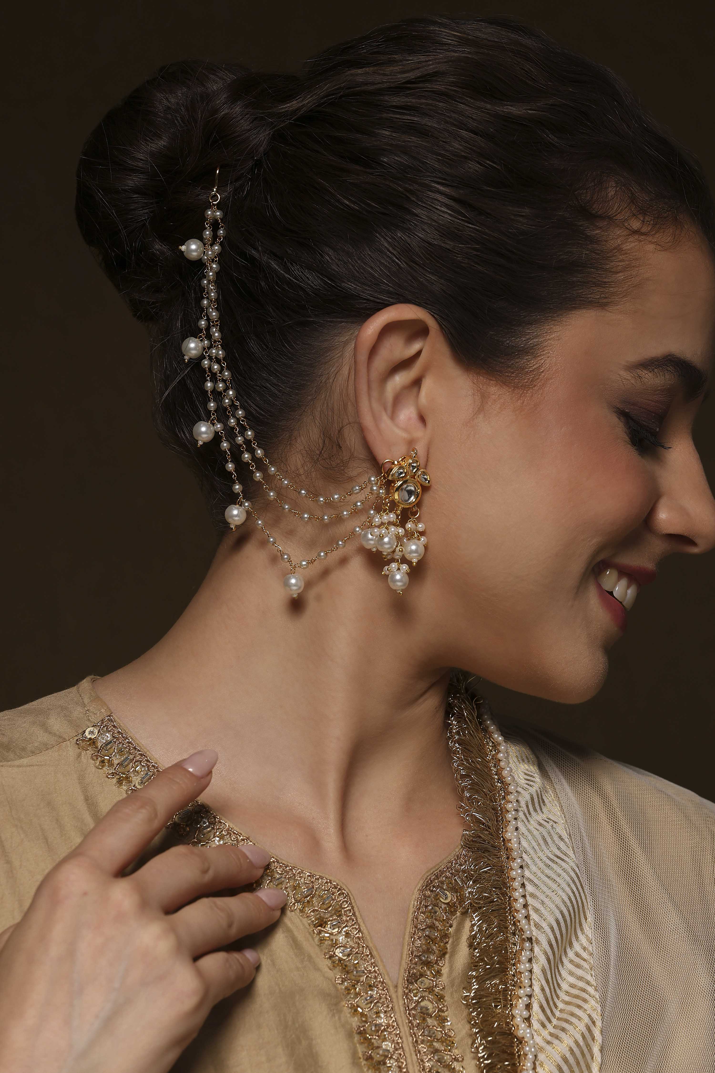 White Brass Drop & Danglers image number 1