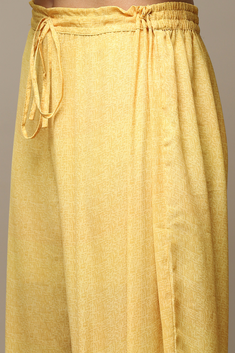 Yellow Art Silk Straight Kurta Narrow Pants Suit Set image number 2