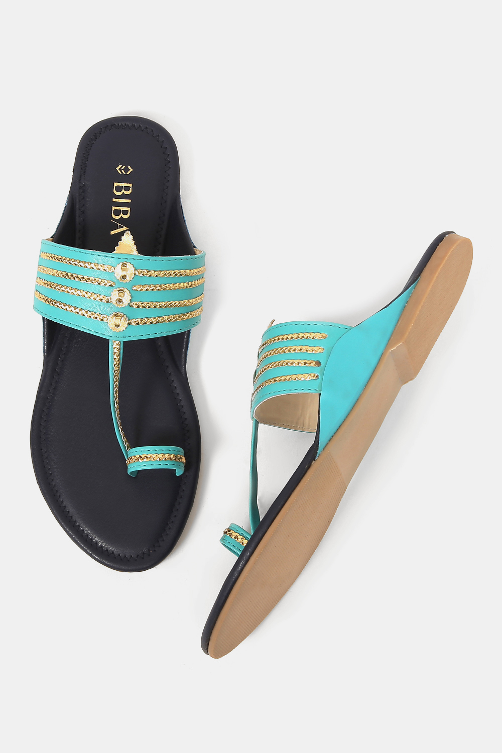 Turquoise And Blue Casual Flats image number 3