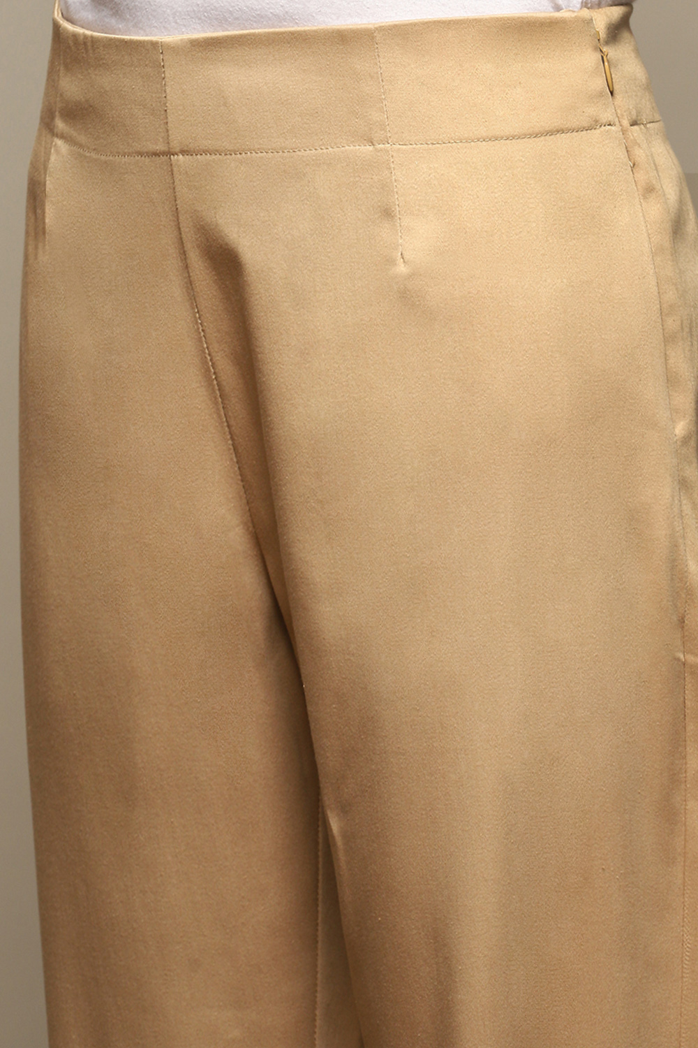 Beige Cotton Relaxed Pant image number 1
