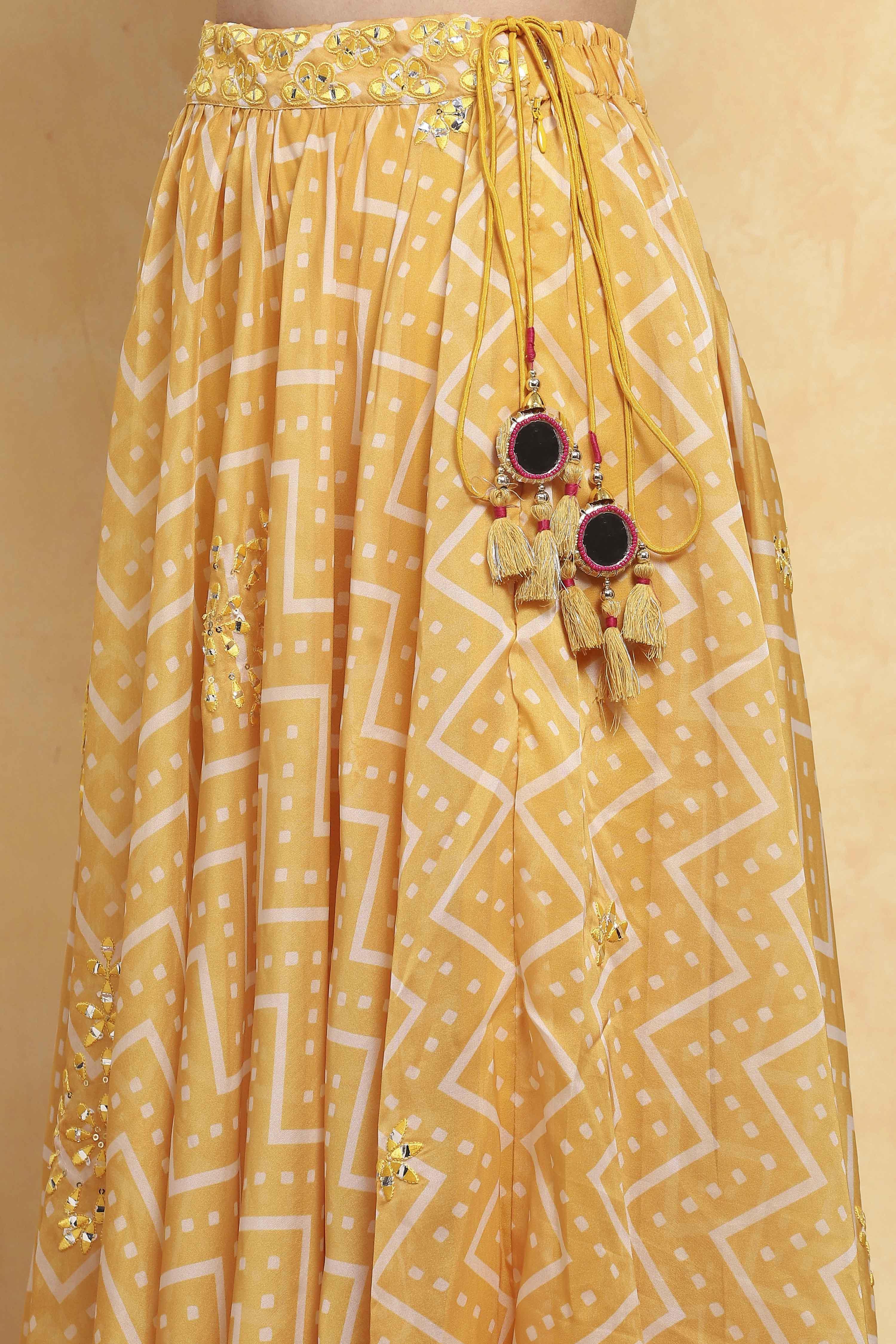 Yellow Polyester Lehenga Set image number 2