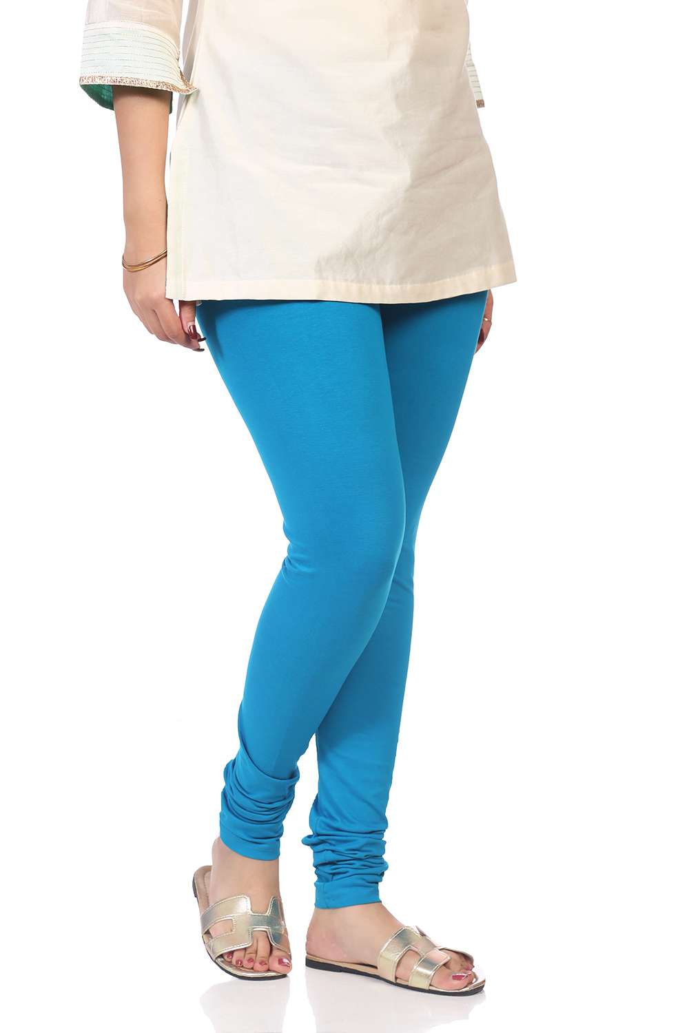 Teal Cotton Dyed Churidar image number 0