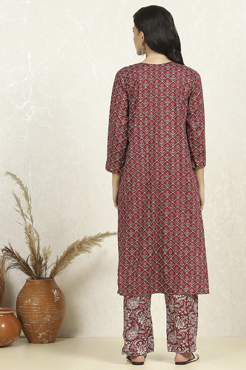 Blue Cotton Unstitched Suit Set image number 5