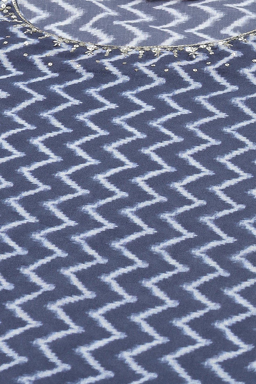 Indigo Straight Kurta Churidar Suit Set image number 1
