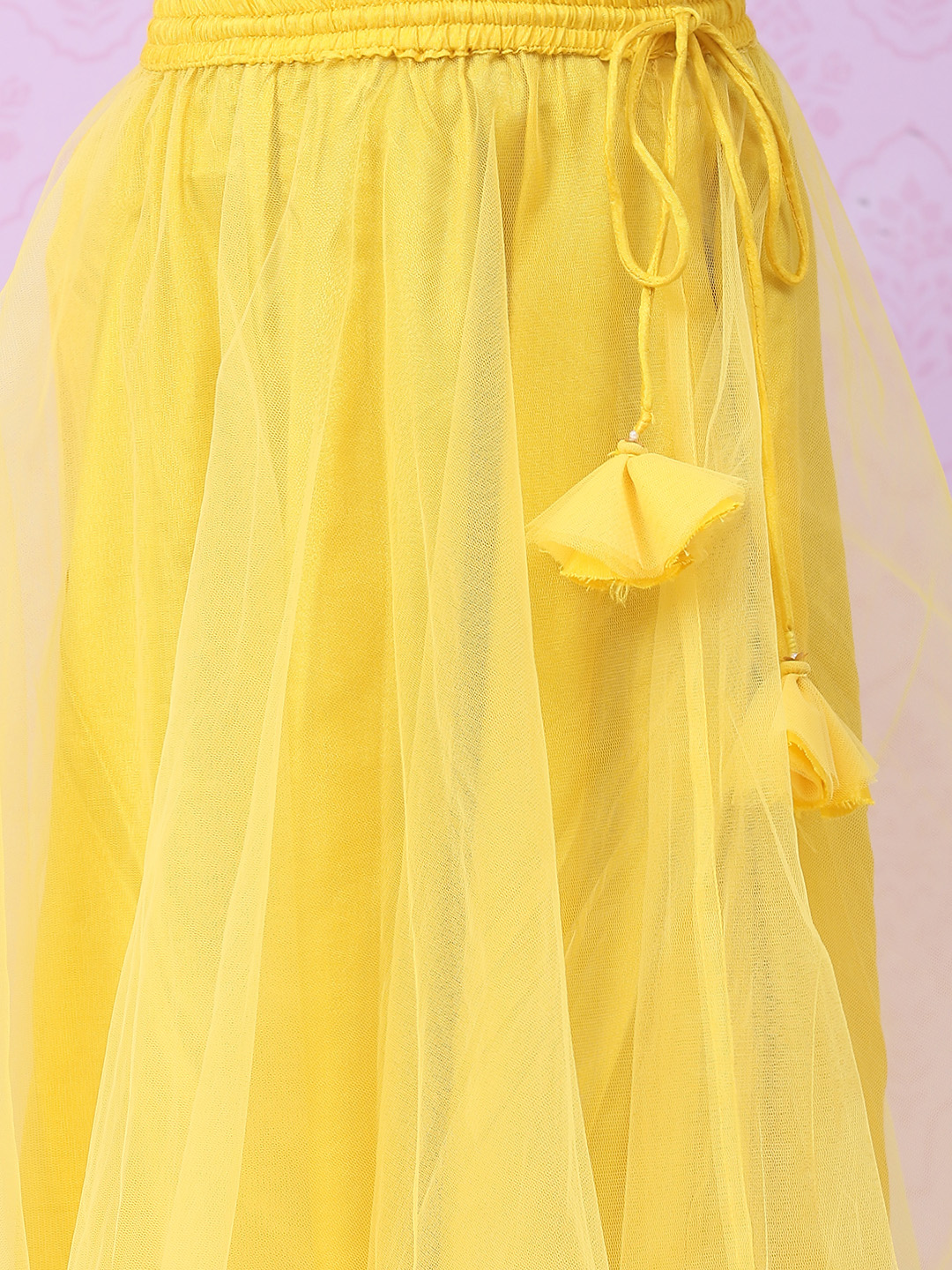 Yellow Viscose Lehenga Set image number 2