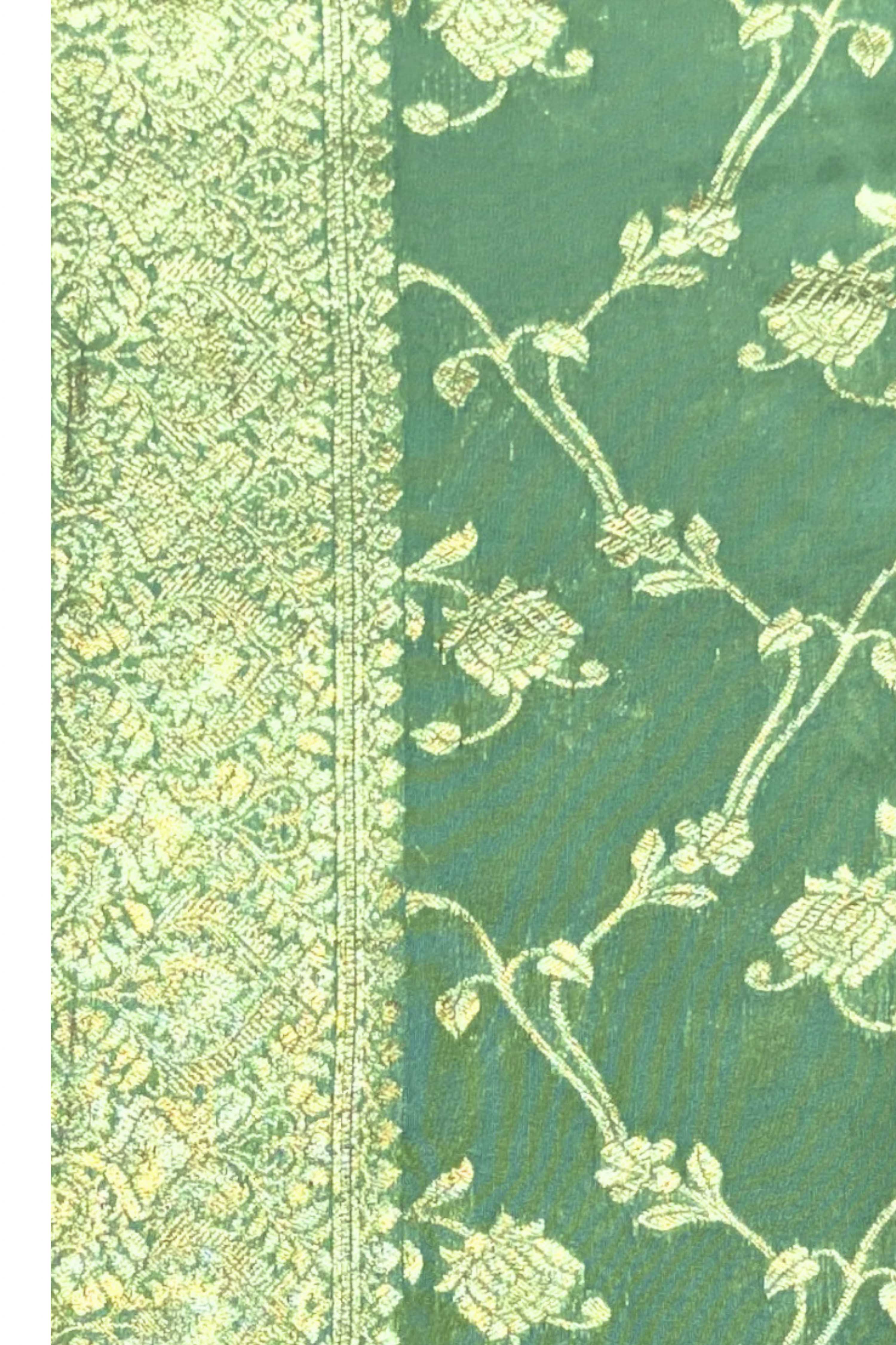 Teal Jacquard Printed Unstitched Suit Set image number 4