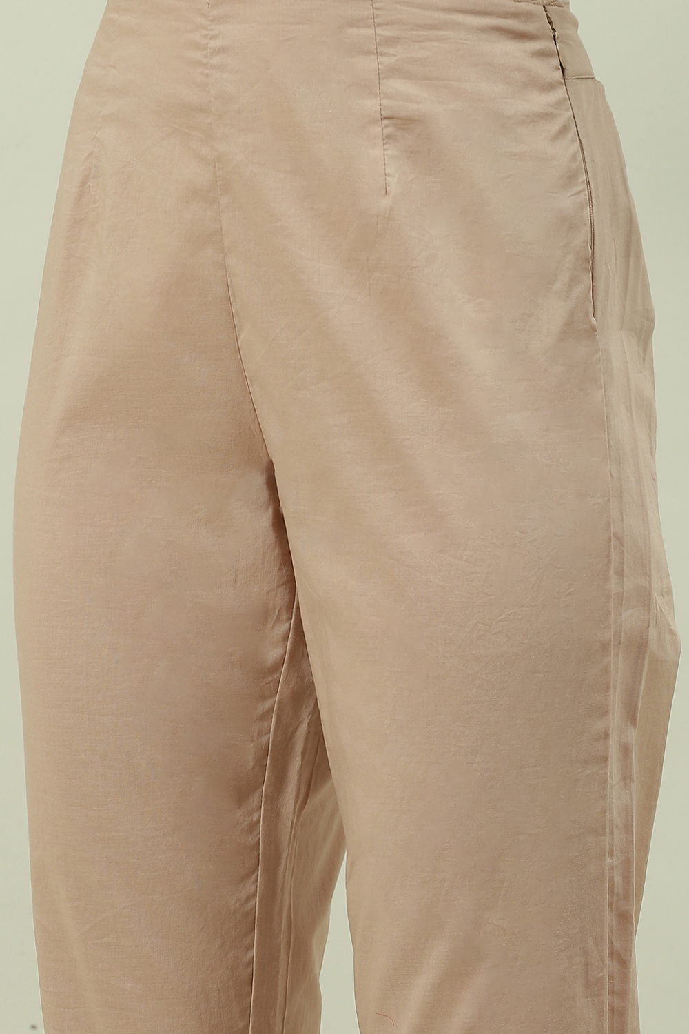 Pink Cotton Straight Kurta Slim Pant Suit Set image number 2