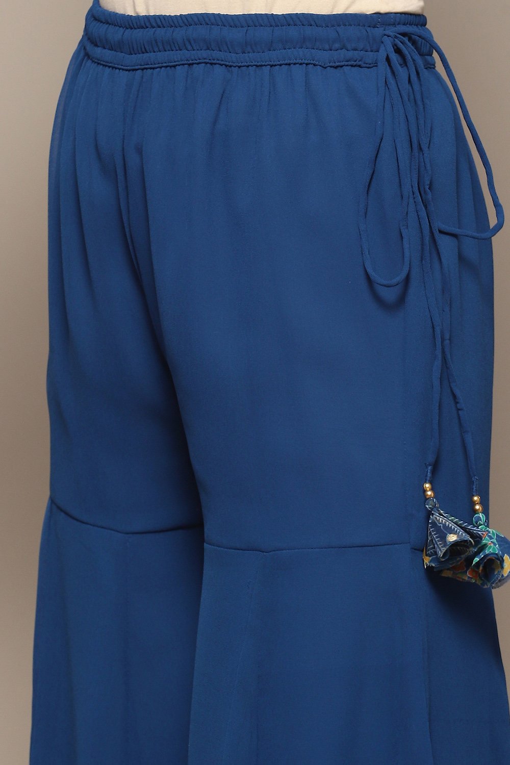 Blue Polyester Straight Suit Set image number 2