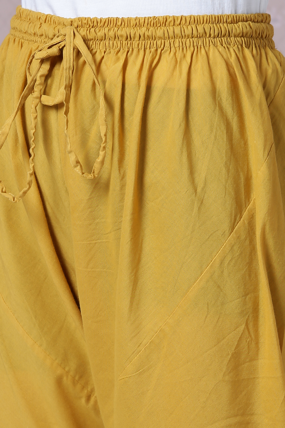 Mustard Art Silk Double Layered Kurta Churidar Suit Set image number 3