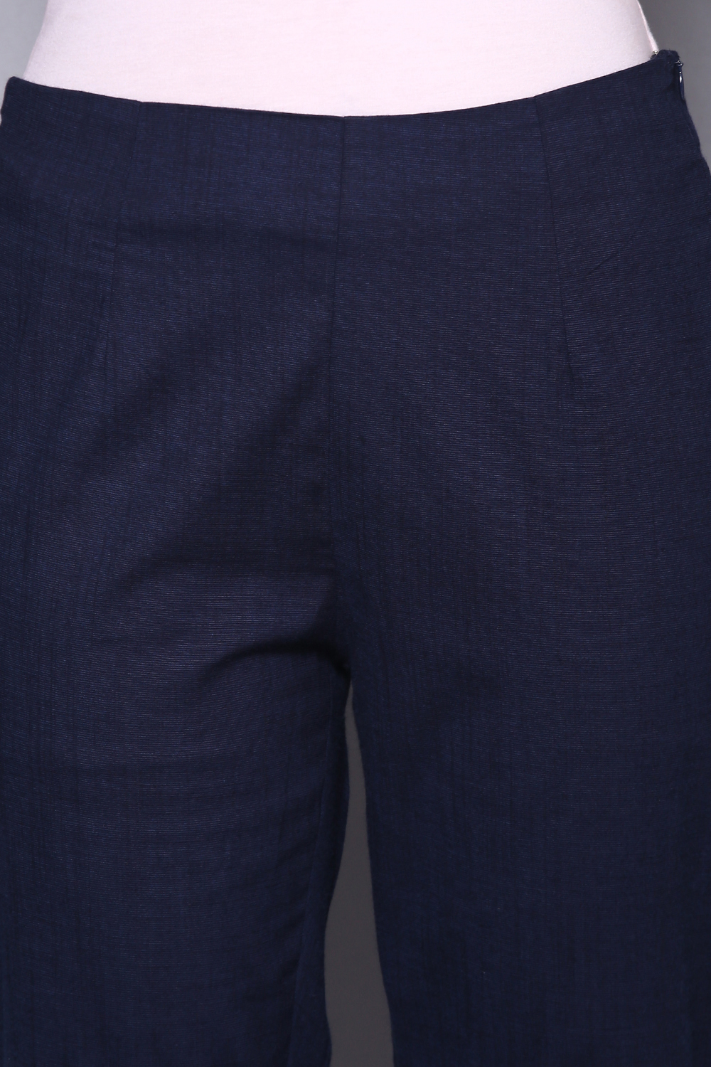 Navy Viscose Lycra Pants image number 1