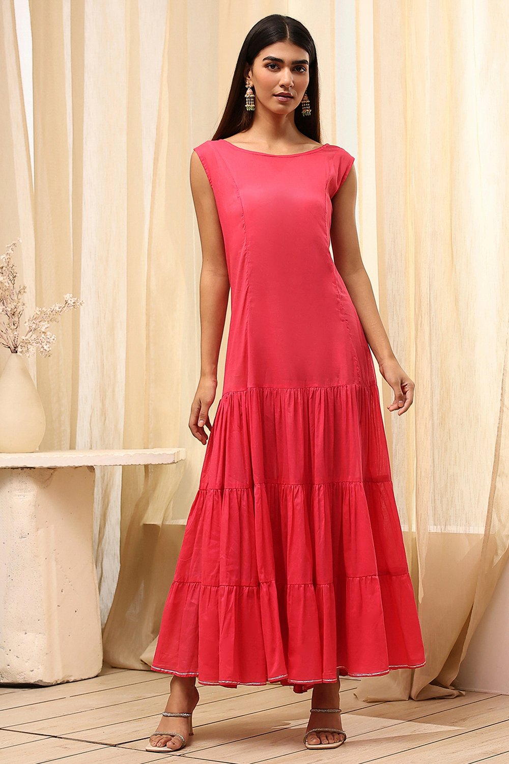 Black Poly Chanderi  Dress image number 2