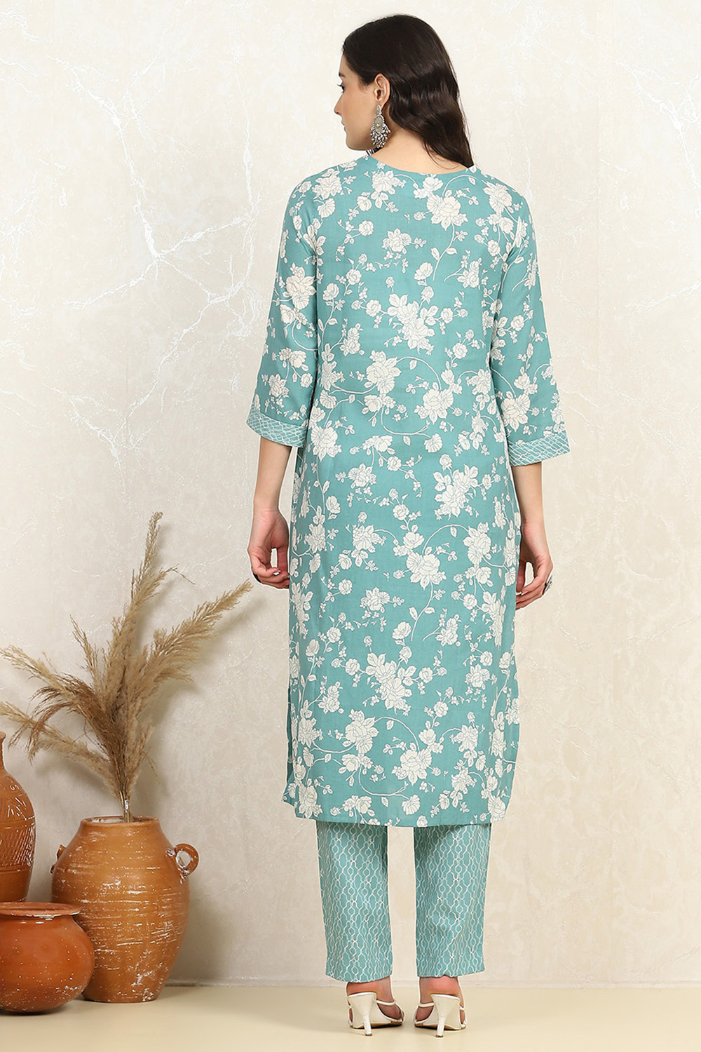 Rama Cotton Screen Print Unstitched Suit Set image number 5