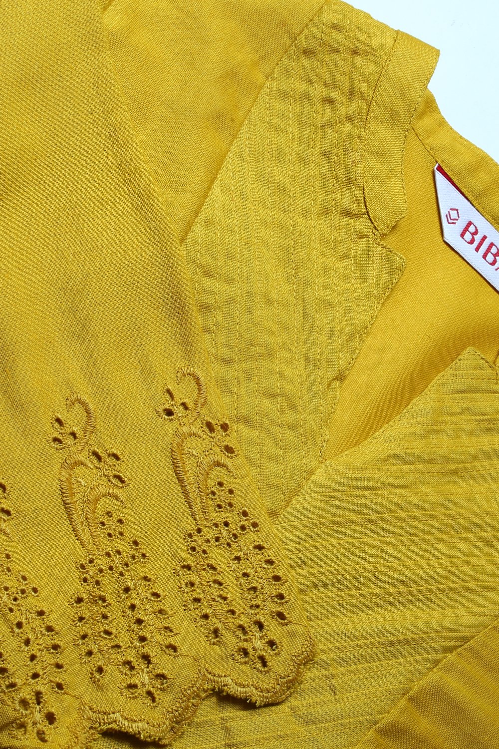 Mustard Cotton Flax Kurta image number 1