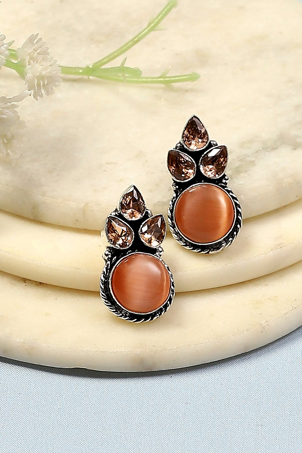 Peach Brass Studs image number 0