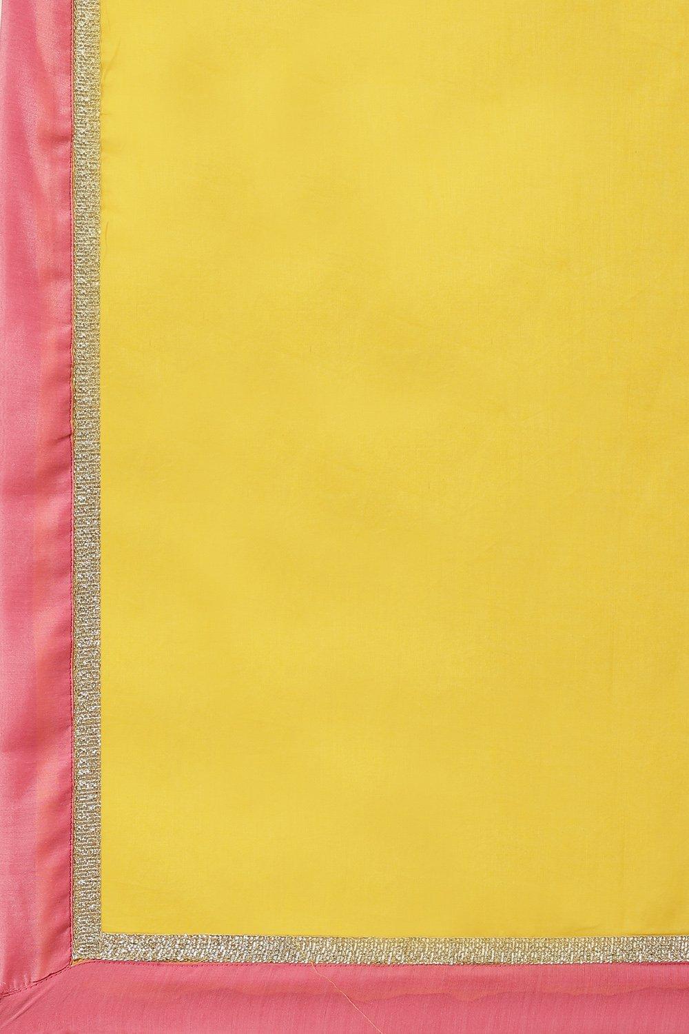 Pink & Yellow Printed Layered Kurta Palazzo Suit Set image number 5