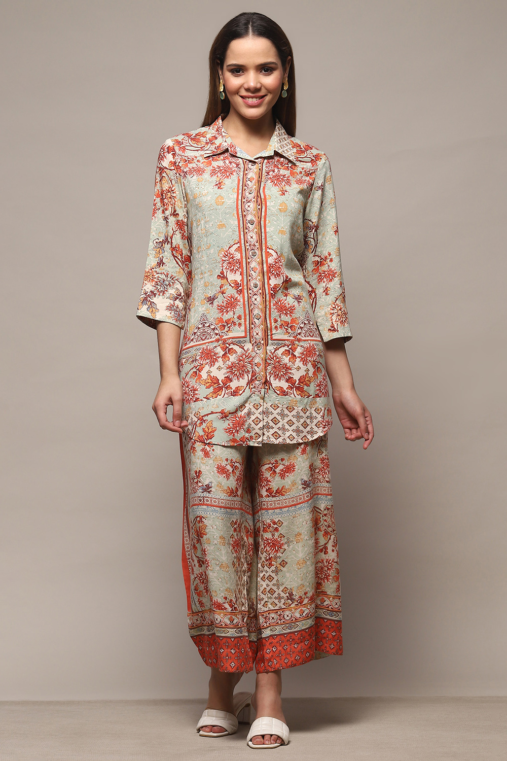 Coral Rayon Straight Kurta Set image number 6