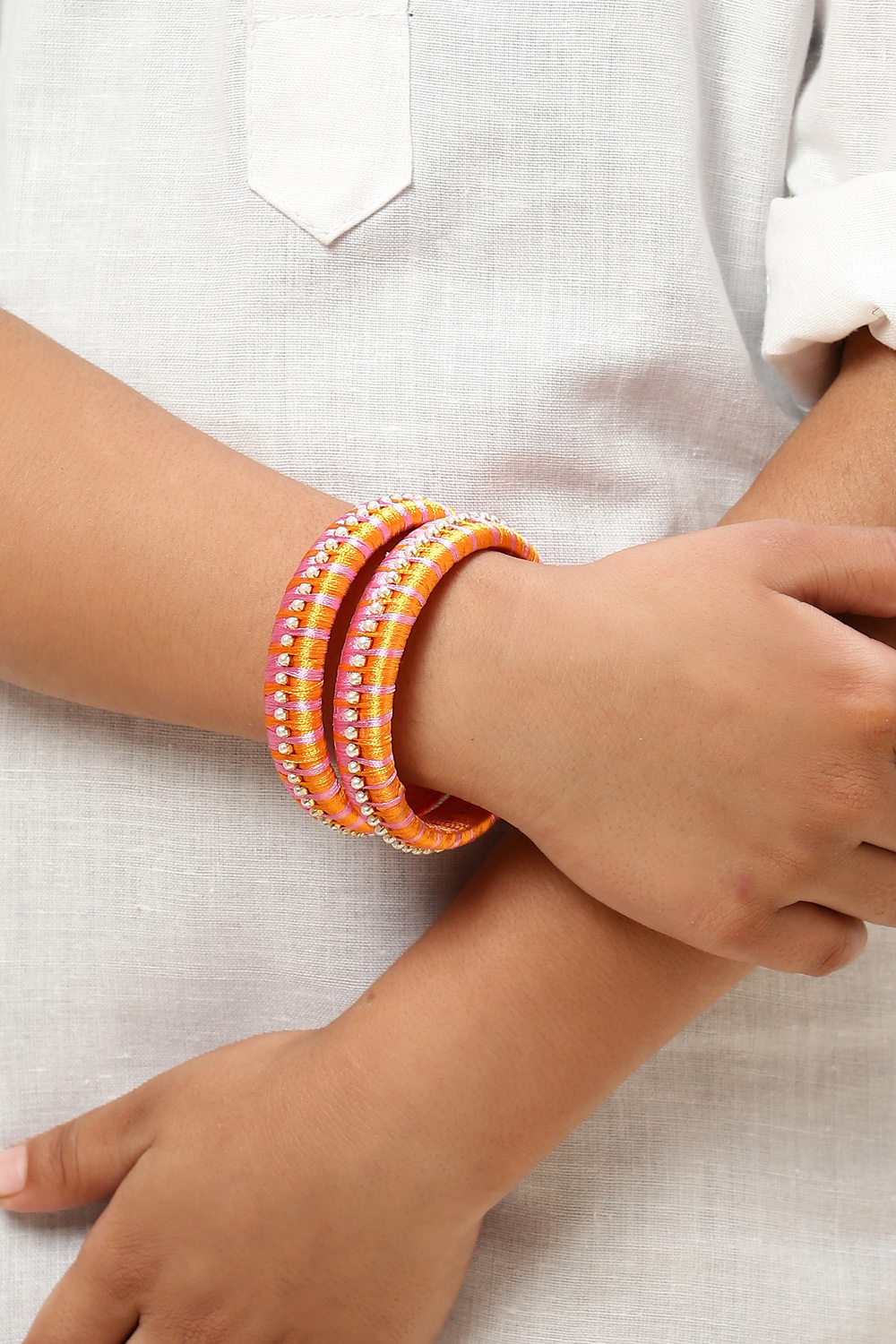 Orange & Pink Kids Bangles image number 2