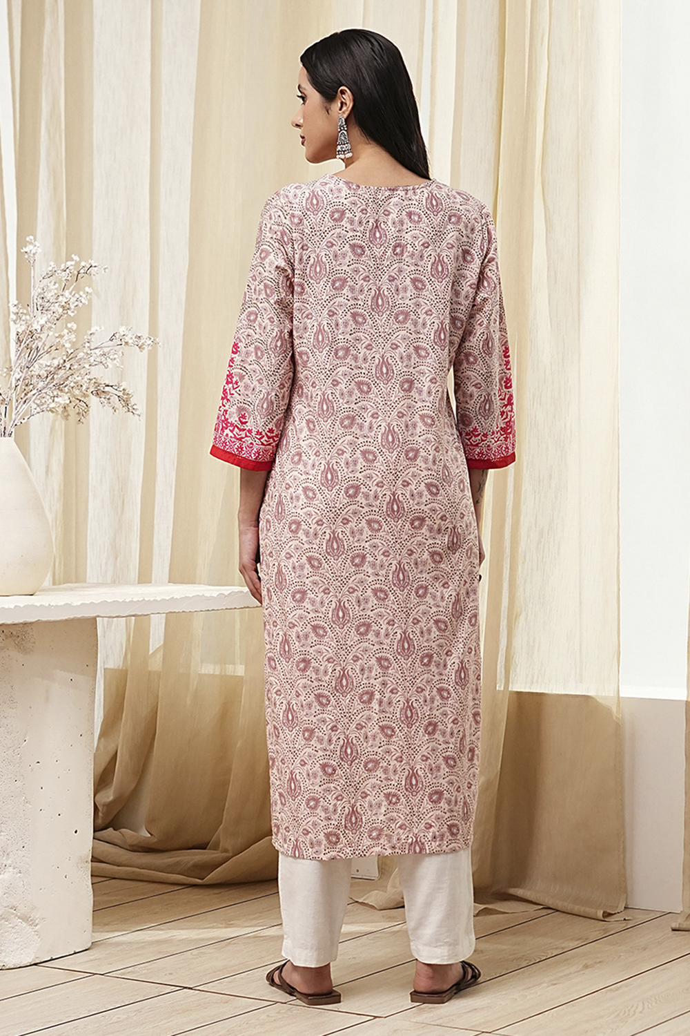 Nude Straight Kurta image number 3